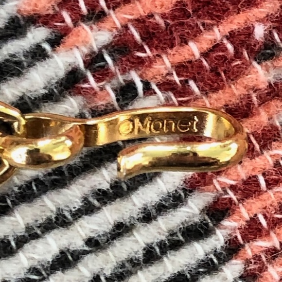 VTG 1980s Chunky Curb Chain Necklace Signed Monet Adjust to 17 inch - Picture 9 of 9